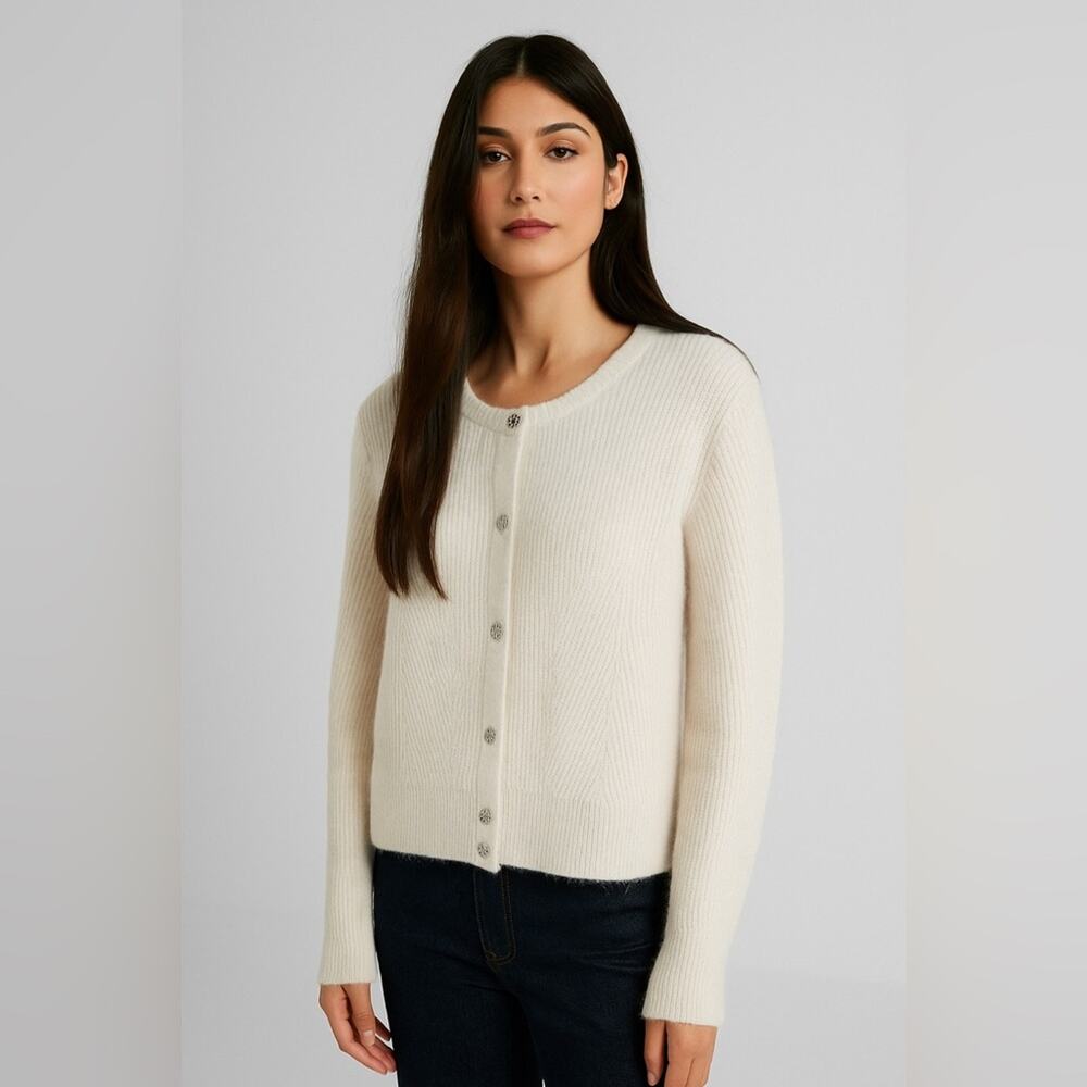 Ted Baker London Rosi Wool Blend Rhinestone Embellished Buttons Cardigan NWT  16